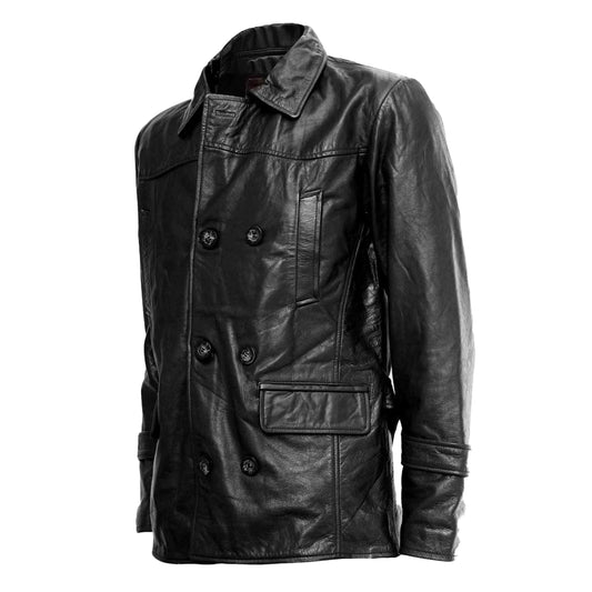 Leather Reefer Coat