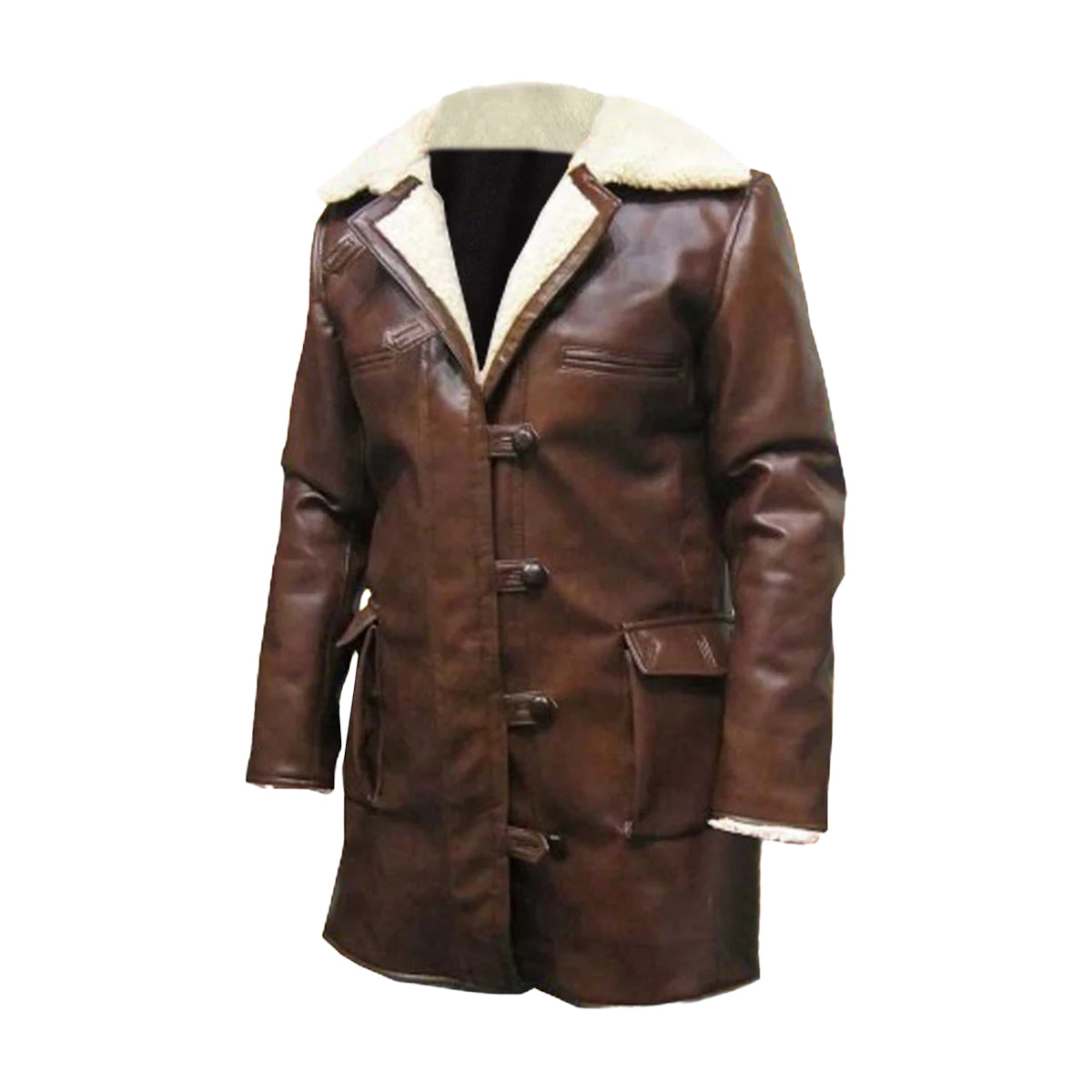 Shearling Lined Leather Coat