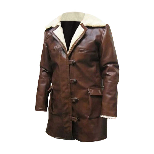Shearling Lined Leather Coat