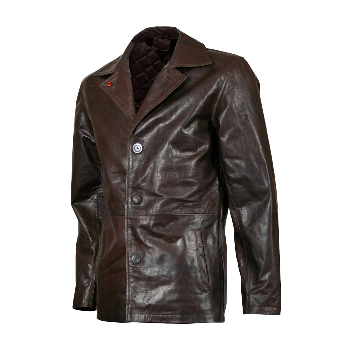 Leather Blazer with Three Buttons