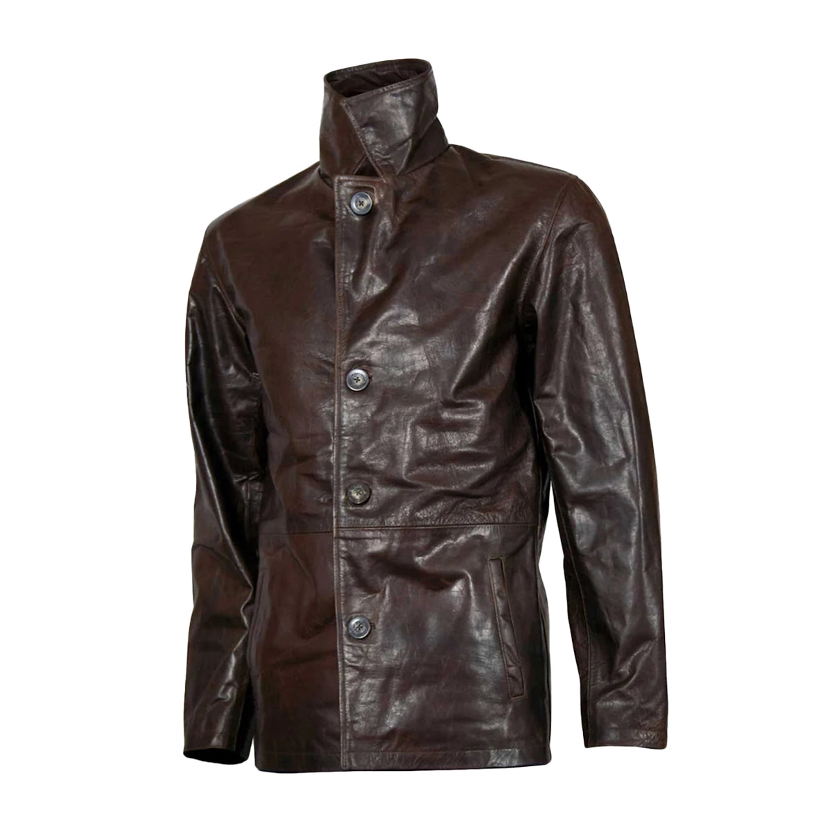 Leather Blazer with Three Buttons