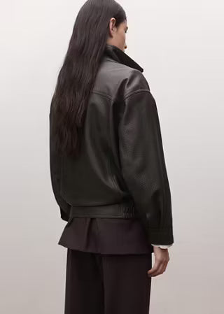 Luxury Oversized Black Leather Jacket for Women | Premium Genuine Leather Outerwear