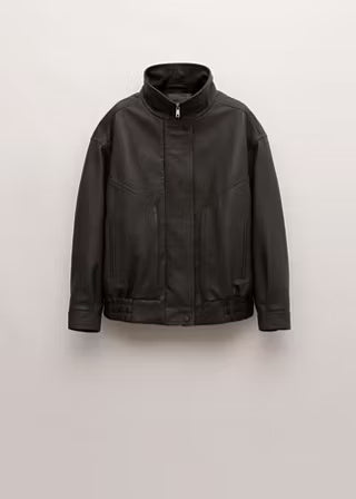 Luxury Oversized Black Leather Jacket for Women | Premium Genuine Leather Outerwear
