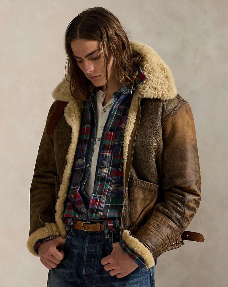 Women’s Shearling Leather Jacket  Premium Winter Style