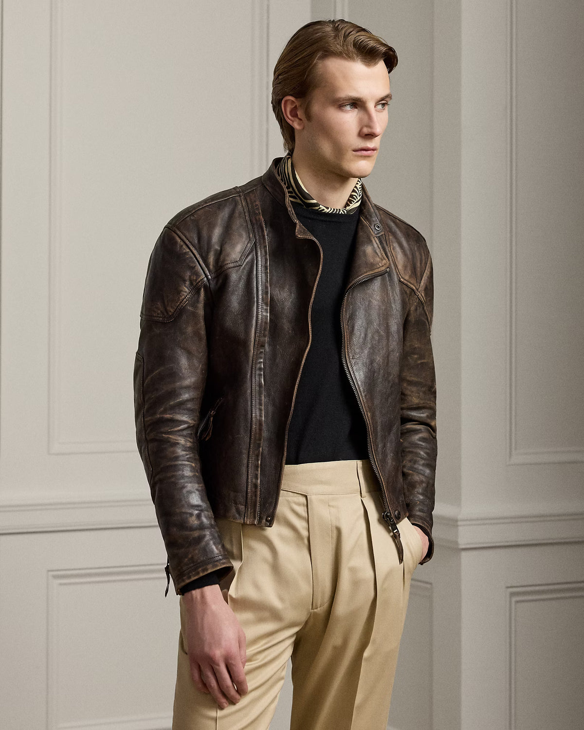 Men’s Brown Leather Jacket Classic Rugged Style
