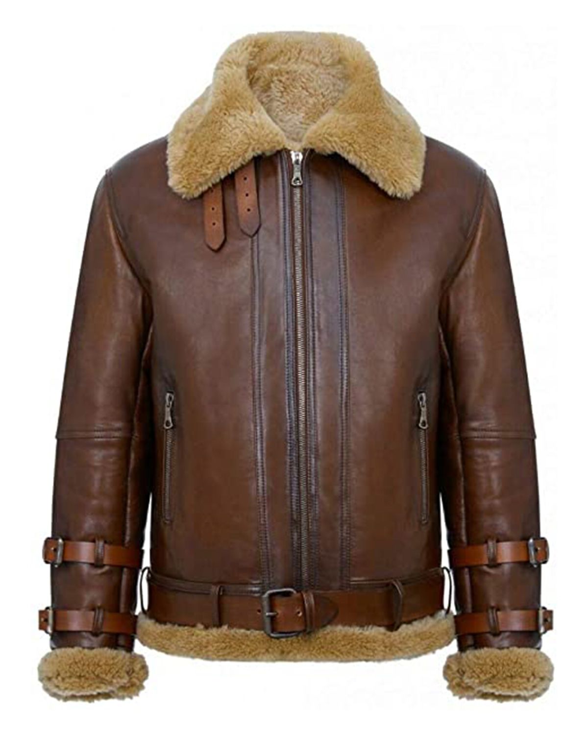 Men's RAF B3 Aviator Leather Jacket | Shearling Bomber Flight Jacket