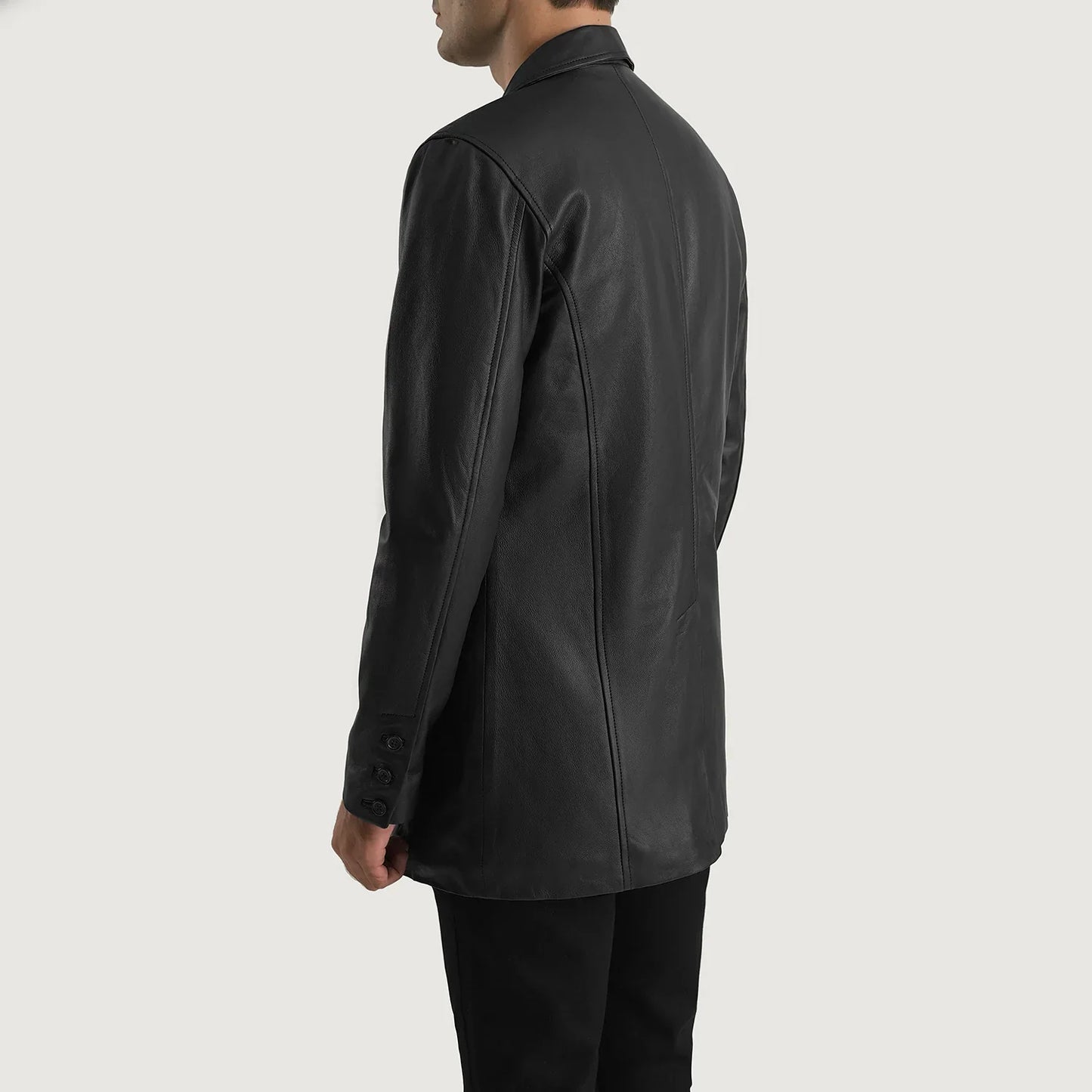 Ray Cutler Black Leather Blazer for Men | Premium Genuine Leather Blazer