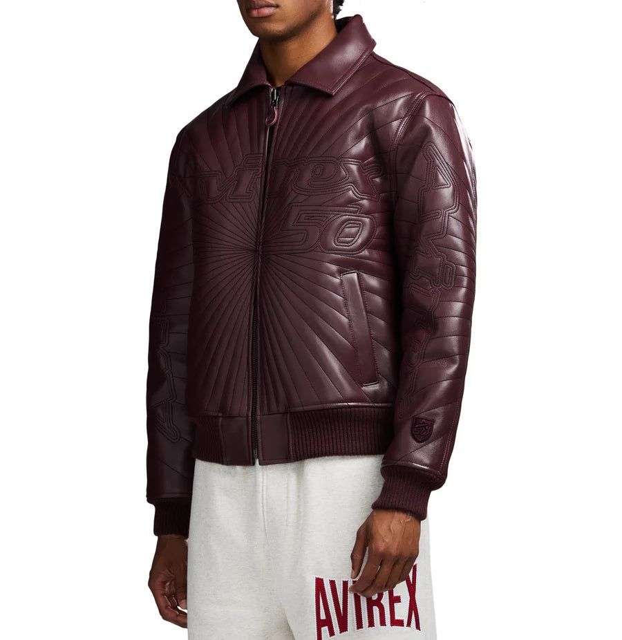 Traputo Avirex-Inspired Leather Jacket| Premium Genuine Leather Varsity Jacket