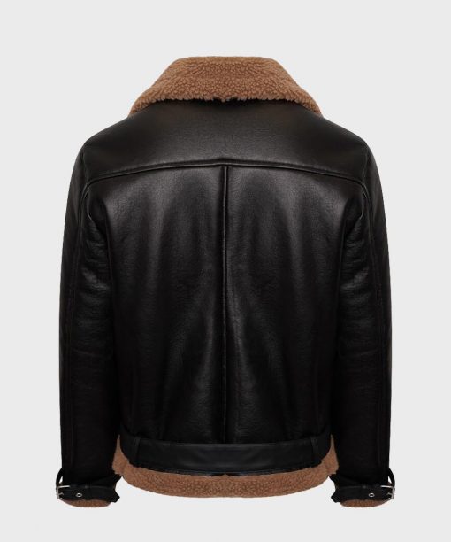 Women's Black Leather Shearling Jacket | Premium Winter Fur Coat