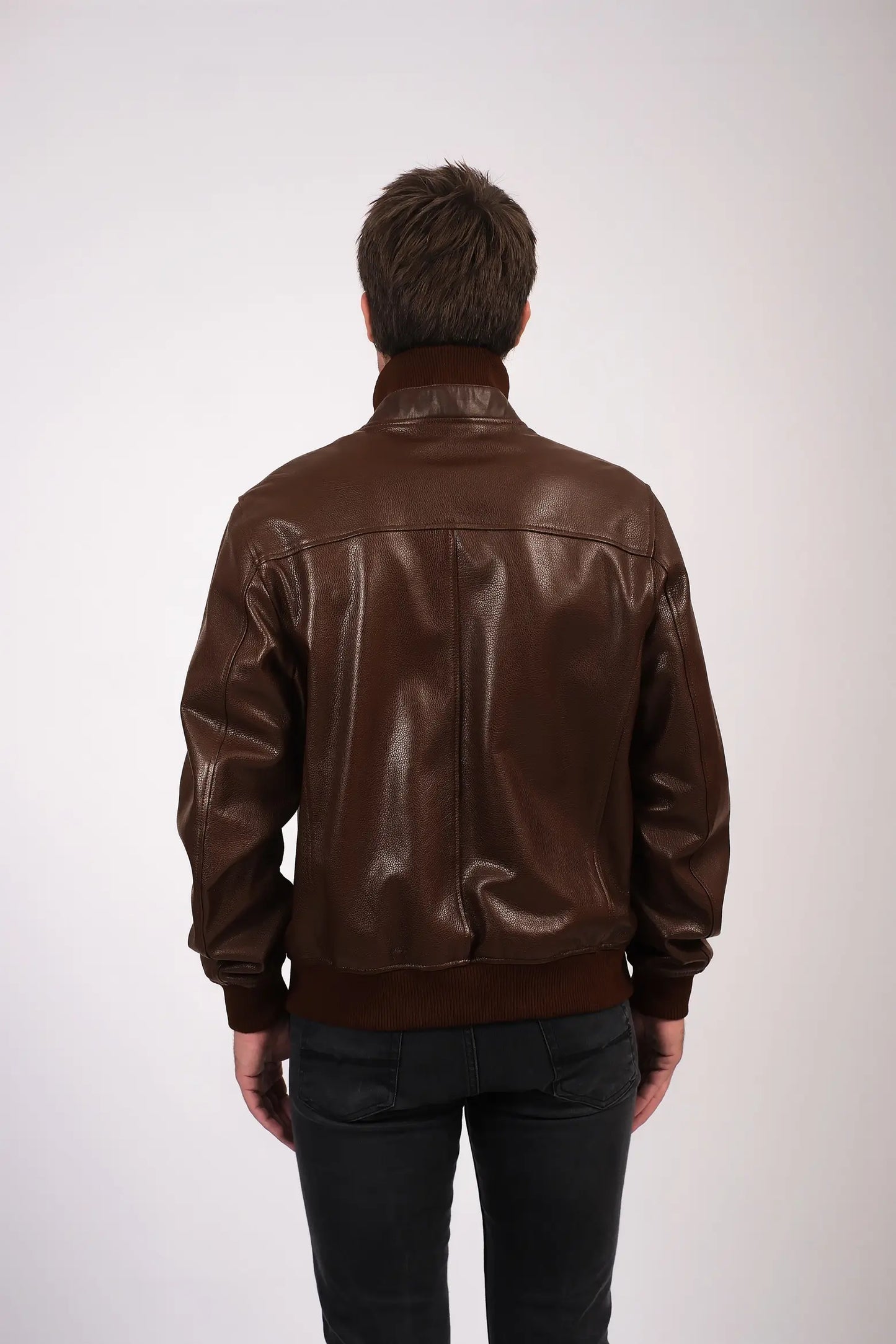 Men's Brown Aviator Leather Jacket | Premium Shearling Flight Jacket