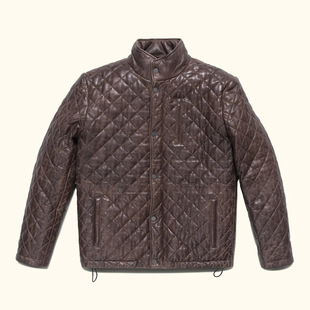 Jack Andrews Inspired Quilted Leather Jacket | Men's Premium Diamond Stitch Leather Jacket
