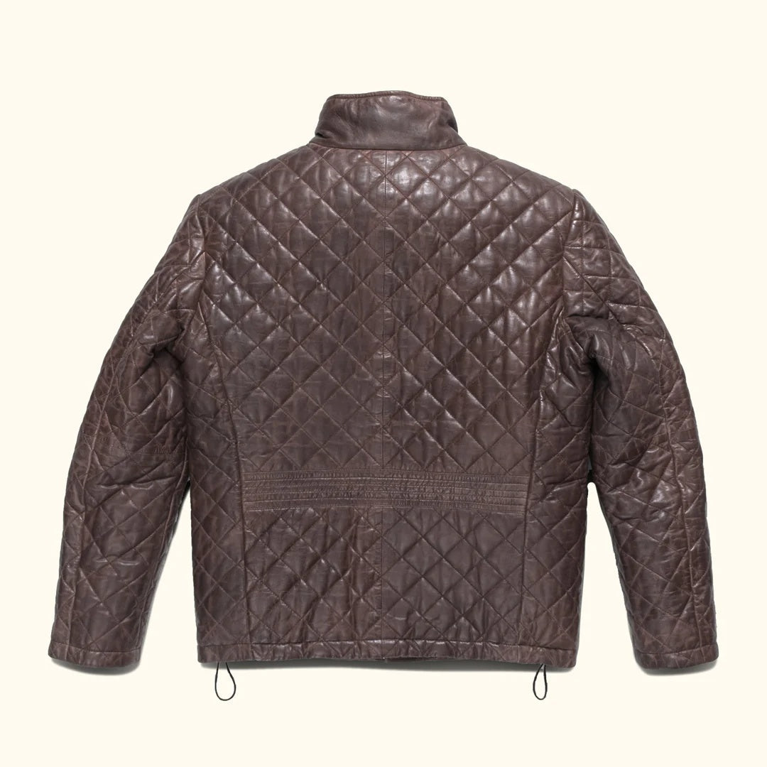 Jack Andrews Inspired Quilted Leather Jacket | Men's Premium Diamond Stitch Leather Jacket