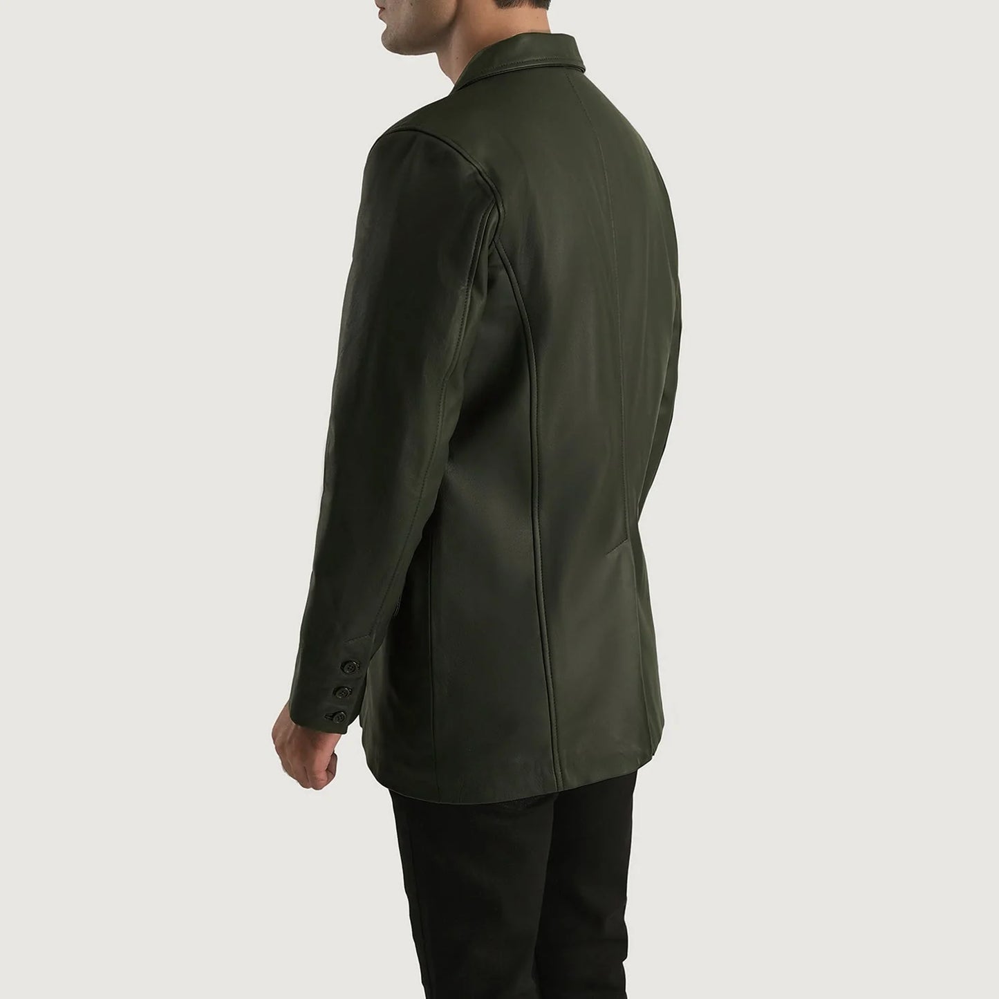 Ray Cutler Green Leather Blazer for Men | Premium Genuine Leather Blazer