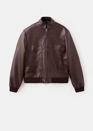 Modern Luxury Defined | Women's Premium Brown Leather Bomber Jacket